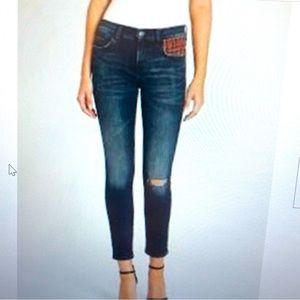 CURRENT/ELLIOTT WOMEN THE STILETTO SKINNY JEANS ERWIN RED TARTAN  SIZE 28